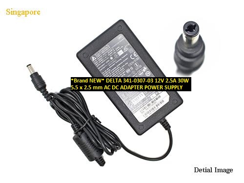 *Brand NEW* 30W DELTA 12V 2.5A 341-0307-03 5.5 x 2.5 mm AC DC ADAPTER POWER SUPPLY